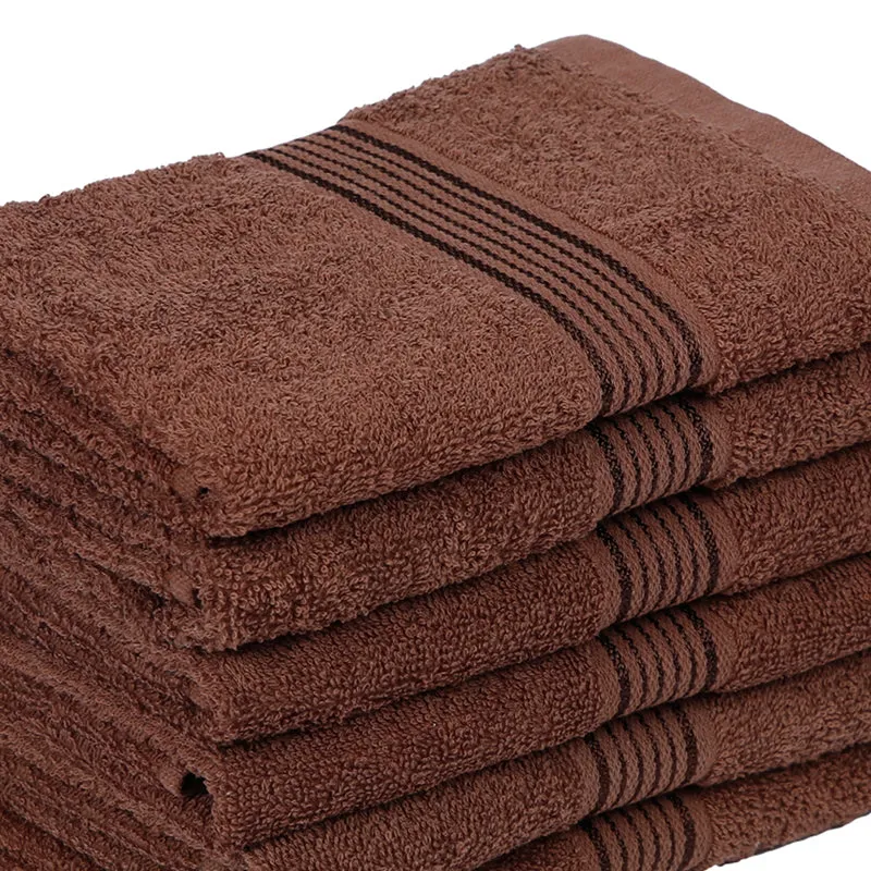Pluma Cotton Hand & Face Towel (Brown) - Set Of Six media 6