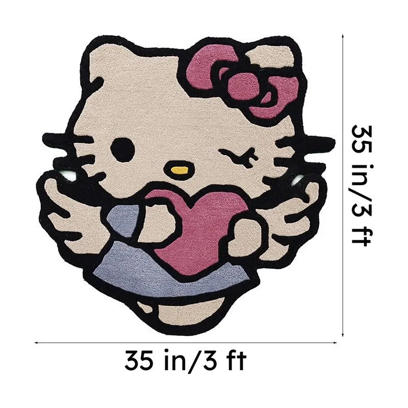 Hello Kitty Wool Carpet - Beige,Pink media 6