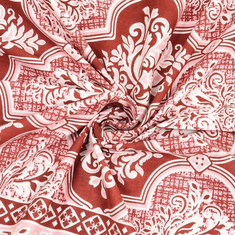 Craftva Cotton Bedsheet (Maroon) - 240 TC media 5