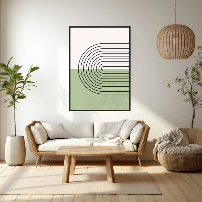 Cerchio Green Archival Canvas Wall Art - Black Frame media 3
