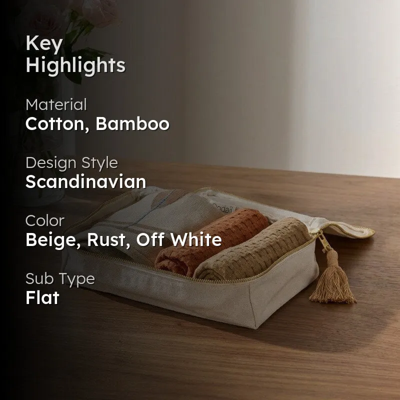Rustic Petal Cotton Hand Towels with Canvas Box - Set Of Three media 2