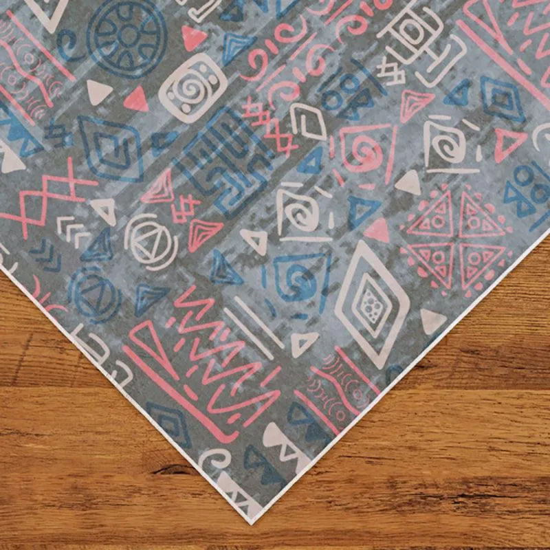 Silmarillion Abstract Polyester Anti-Skid Carpet - Grey & Blue media 7