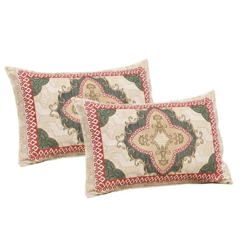 Neelakshi Ethnic Cotton Bedsheet (Beige) - 160 TC media 3