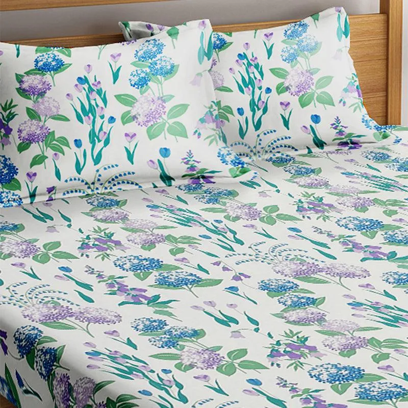 Stevie Floral Cotton Bedsheet - 210 TC media 3
