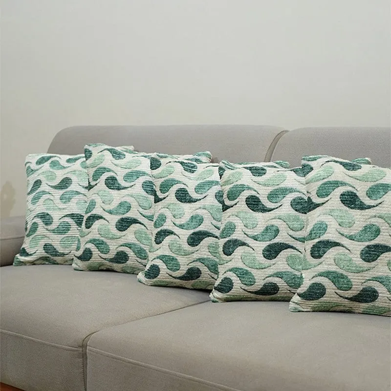 FloralDreamline Cushion Cover (Green) - Set Of Five media 4