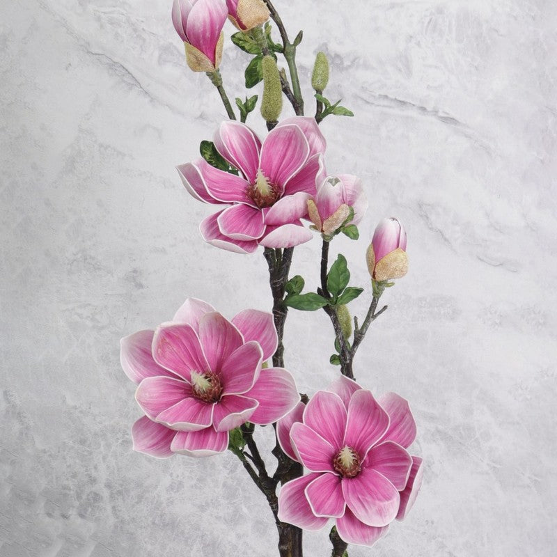 Artificial Magnolia Flower Stick With Lasting Charm - Purple media 4