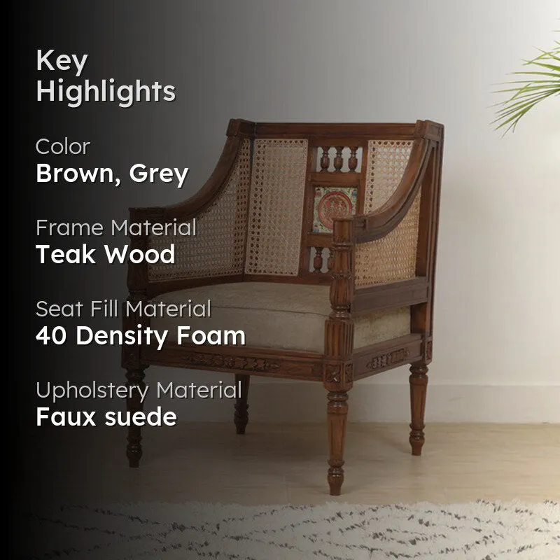 Orchid Teak Wood Accent Chair media 2