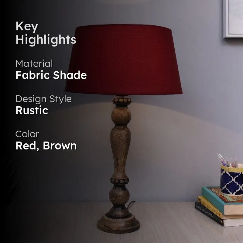 Triti Fabric Table Lamp - Red,Brown media 2