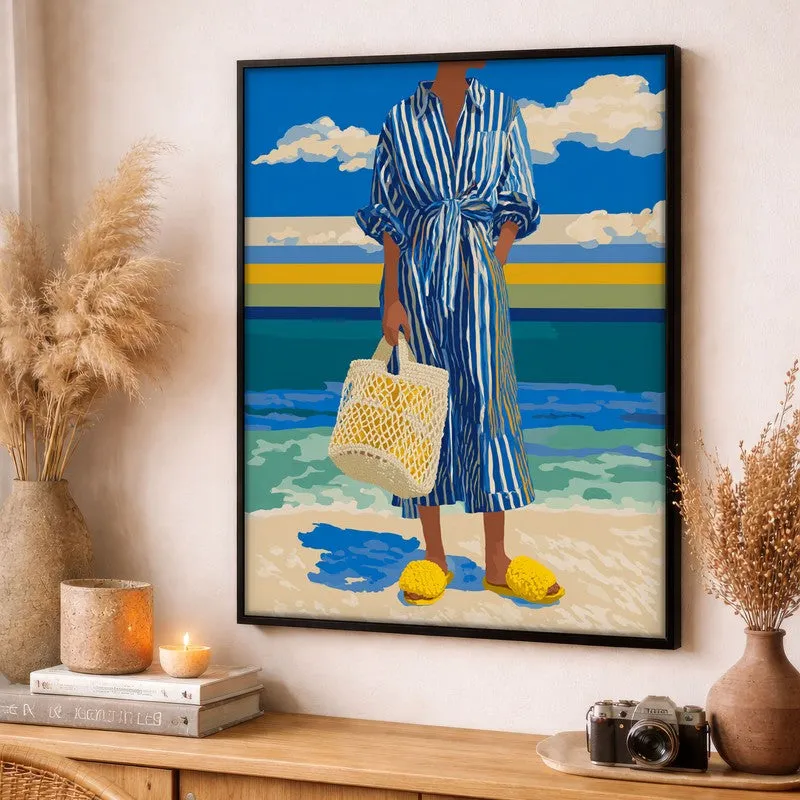 Avenel Travel Illustration Canvas Wall Painting With Black Frame media 3