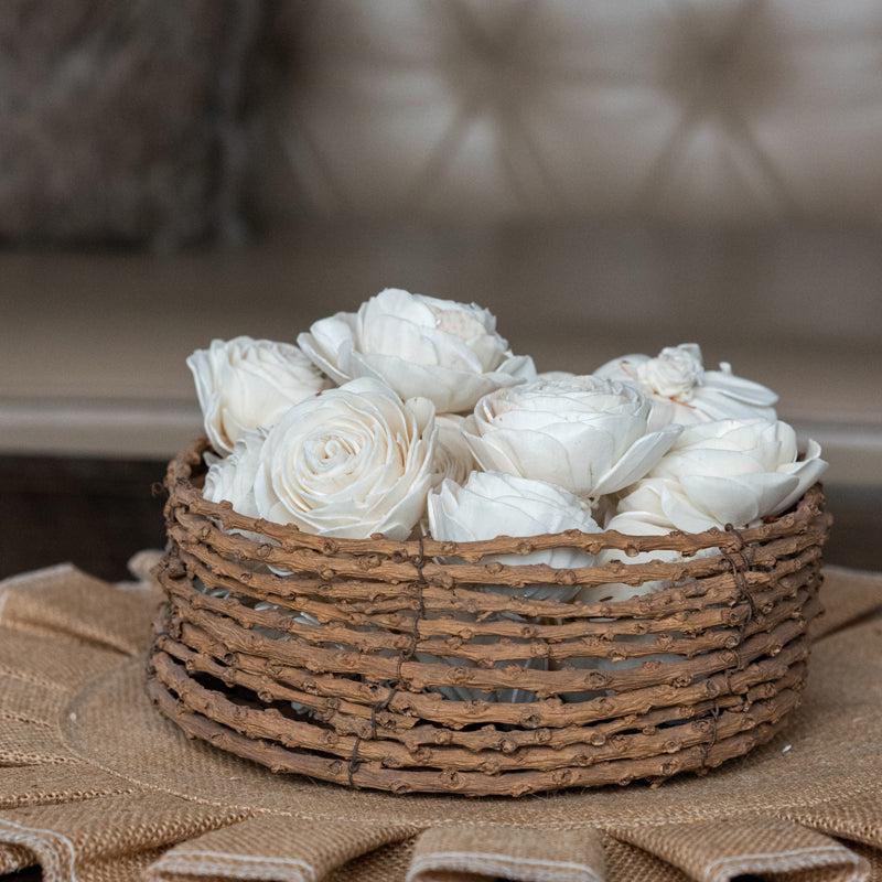 Sacra Sola Wood Rose Flower - Set Of Ten