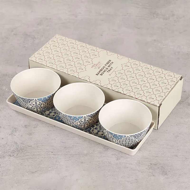India Circus Sublime Bone China Snack Bowl With Tray (150 mL) - Four Piece Set media 4