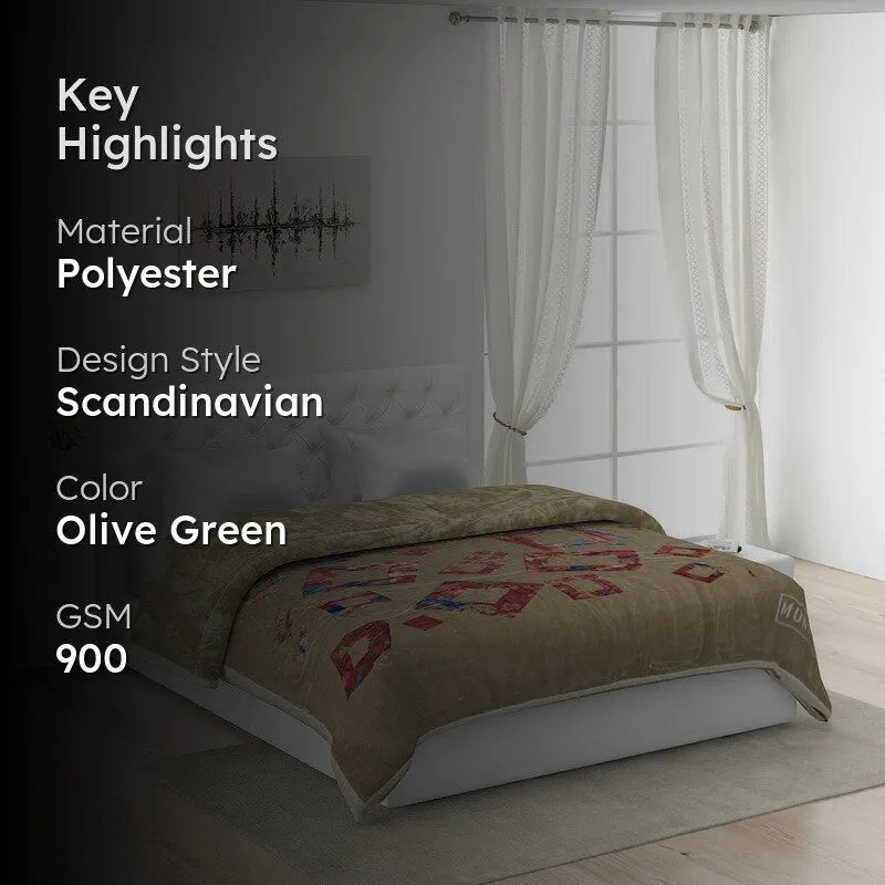 Monte Carlo Mystic Meadow Blanket (Olive Green) - 900 GSM media 2