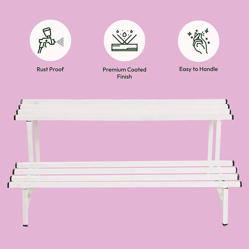 Botanika Elevate Two Tier Metal Plant Stand - White media 3