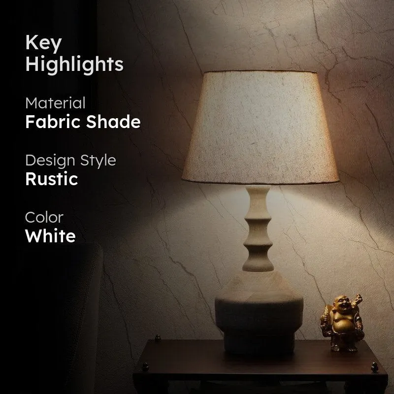Mishuna Bella Fabric Table Lamp - White media 2