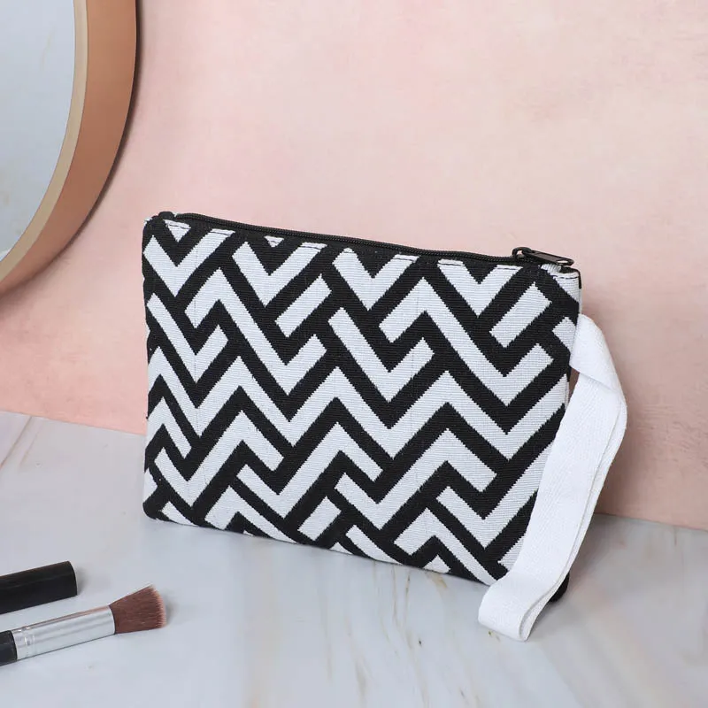 Levra Chevron Cotton Pouch media 1