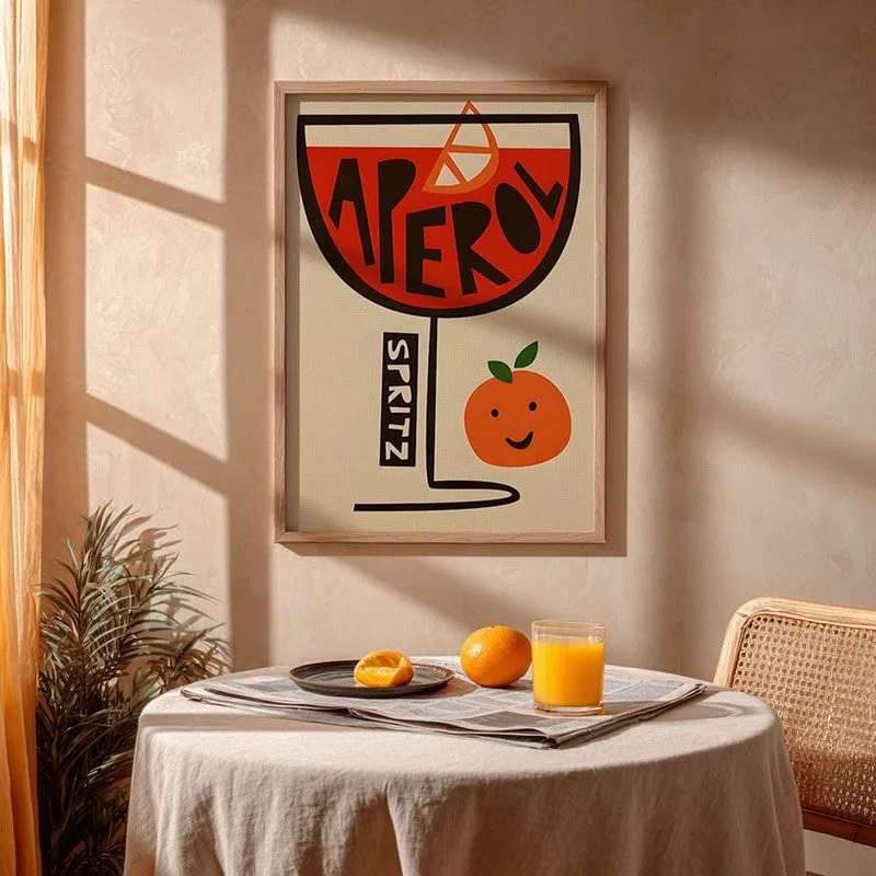 Oramge Aperol Archival Canvas Wall Art - Brown media 4