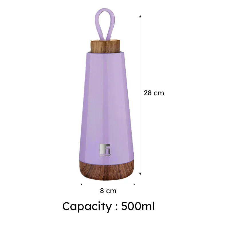 Bergner Walking Fairy Fountain Thermosteel Hot And Cold Flask (Purple) - 500 mL media 6