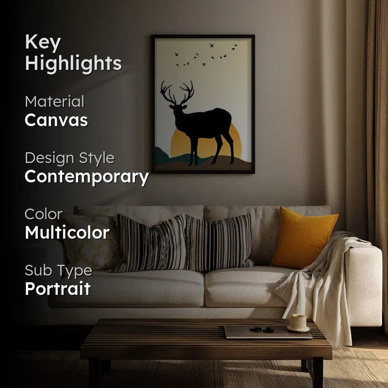 Moonlight Meadow Archival Canvas Wall Art - Black Frame media 2