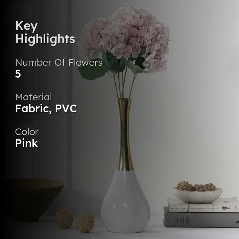 Luxury Artificial Hydrangea Flower Bunch - Pink media 2