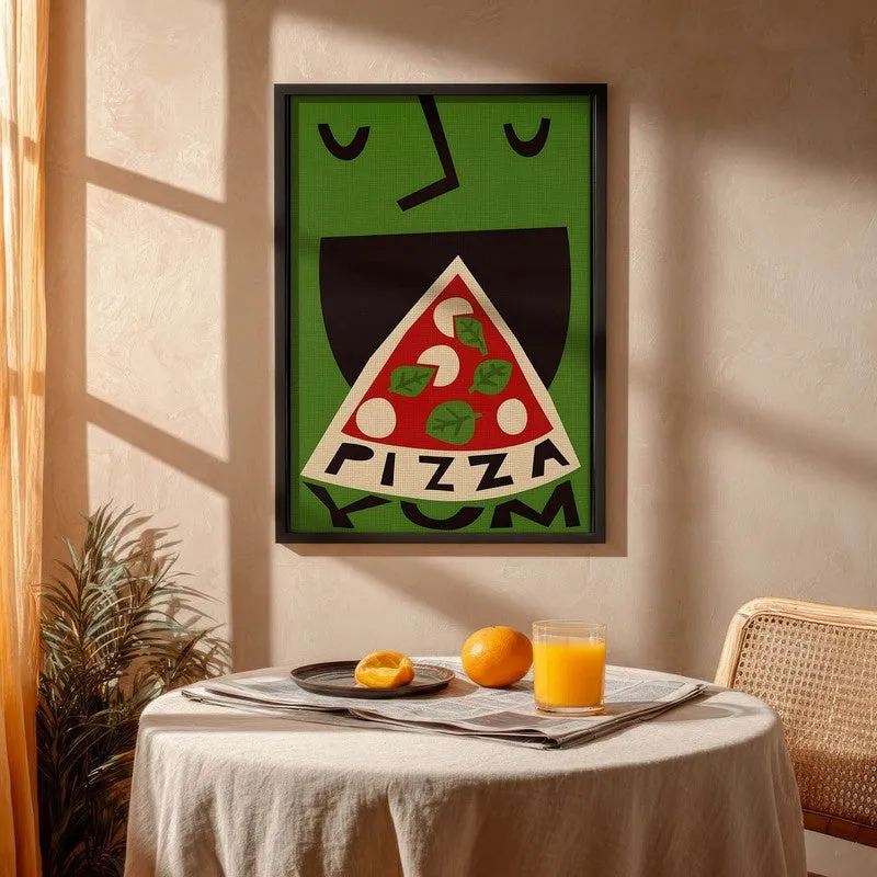 Pizza Bliss Archival Canvas Wall Art - Black media 4