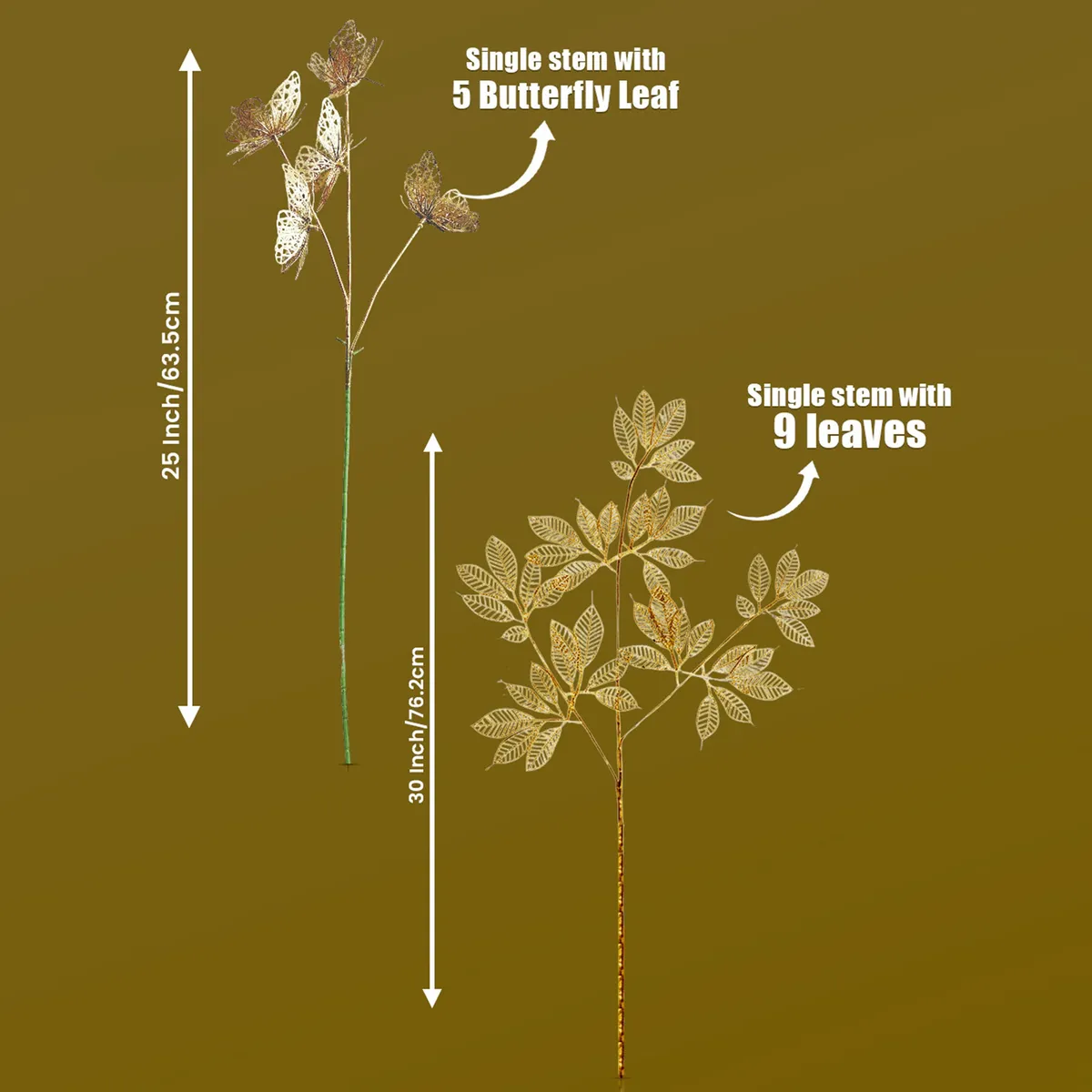 Foliage Butterfly Artificial Stems- Set Of Two media 7