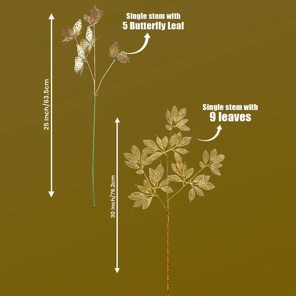 Foliage Butterfly Artificial Stems- Set Of Two media 7