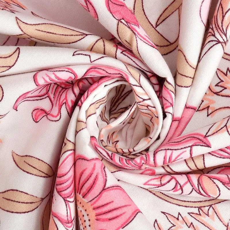 Philox Floral Microfiber Bedsheet (Pink) - 140 GSM media 3