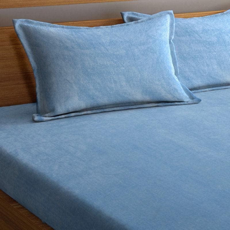 Pristine Charm Warm Woollen Bedsheet (Blue) - 150 GSM media 4