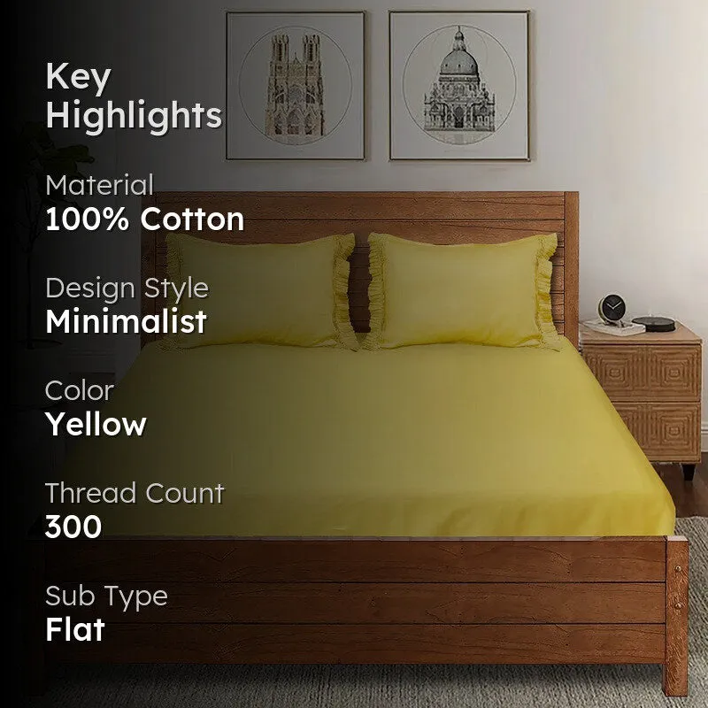 Mono Magic Cotton Bedsheet (Yellow) - 300 TC media 2