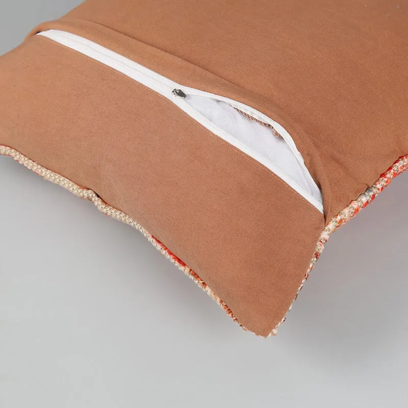 India Circus Terra Spades Tufted Cotton Cushion Cover (White & Brown)- Set Of Two media 6