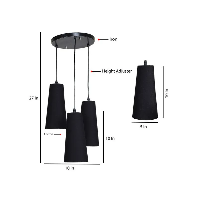 Nordic Neutral Triple Metal Ceiling Lamp - Black media 8