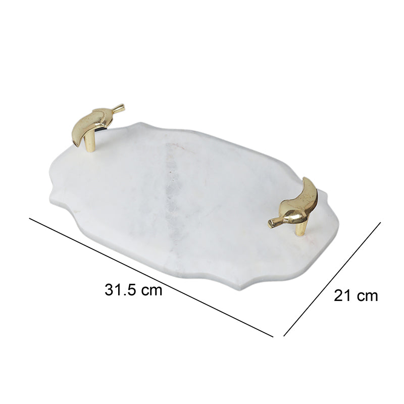 Pebble Handle Marble Platter media 6