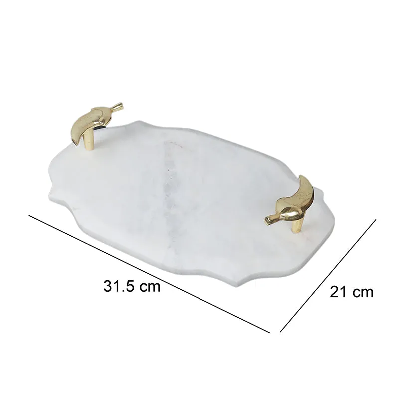 Pebble Handle Marble Platter media 6