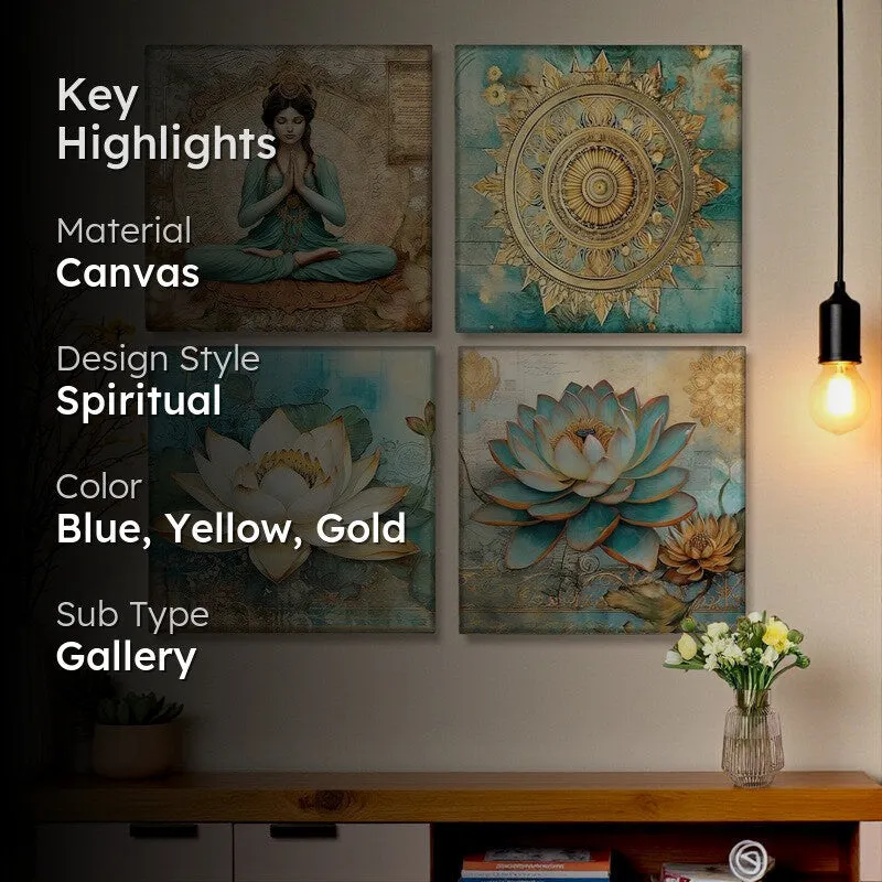 Padma Meditation Canvas Wall Art - Set Of Four media 2