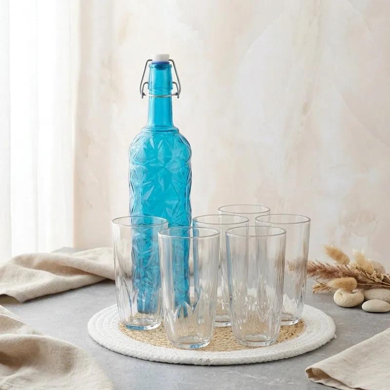 Ava 1000 mL Water Bottle With 300 mL Glass - Seven Piece Set media 1