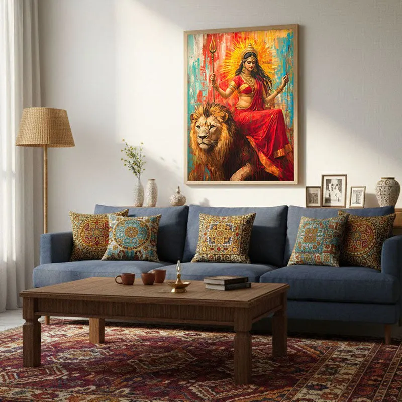 Vanagopala Spiritual Archival Paper Wall Painting - Natural Brown Frame media 3
