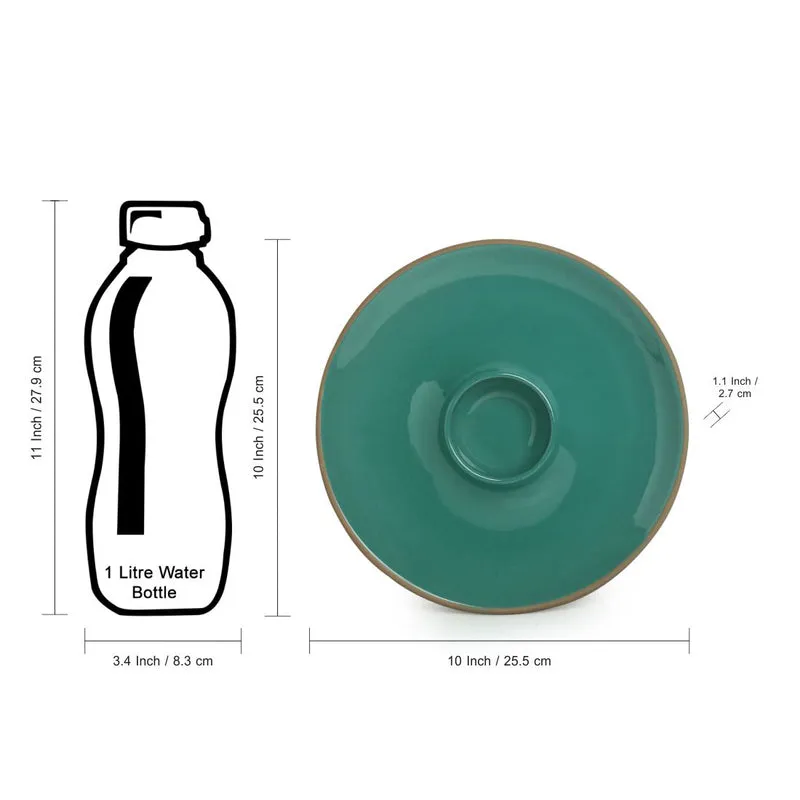 Earthen Turquoise Ceramic Chip & Dip Platter media 6