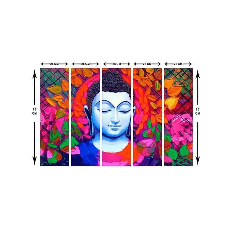 Chromatic Buddha Wall Art - Five Piece Set media 8