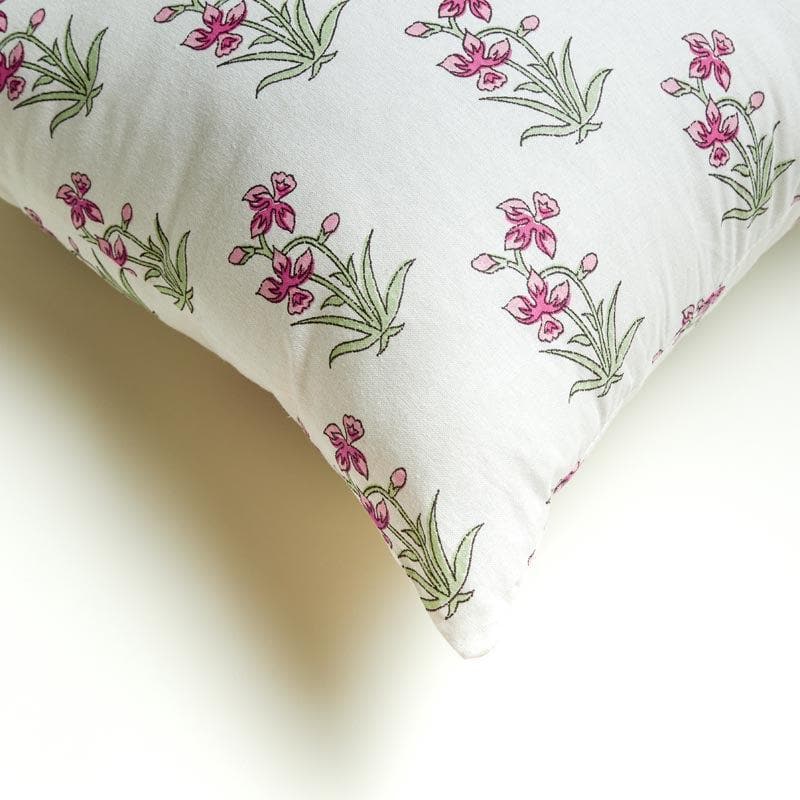 Gulmohar Bagh Cotton Cushion Cover (Pink) - Set Of Two media 4