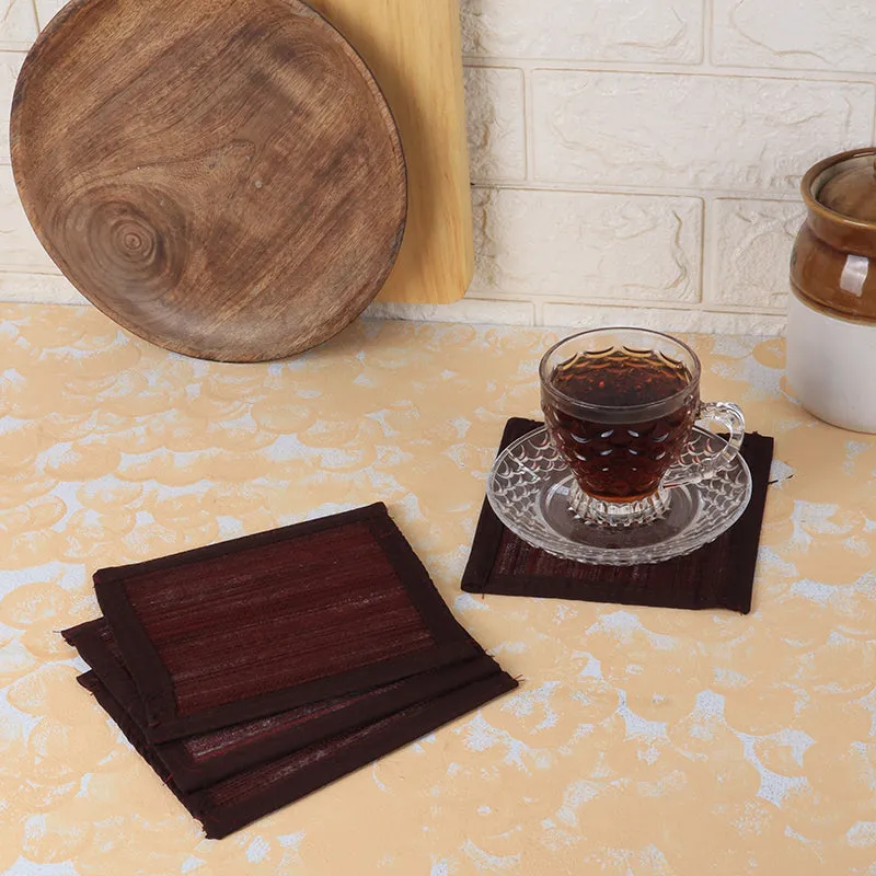 Woodland Nest Bamboo Coaster (Brown) - Set Of Four media 4