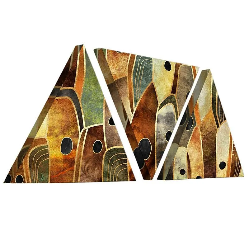 Ochre Dreams Abstract Canvas Wall Art - Set Of Three media 3