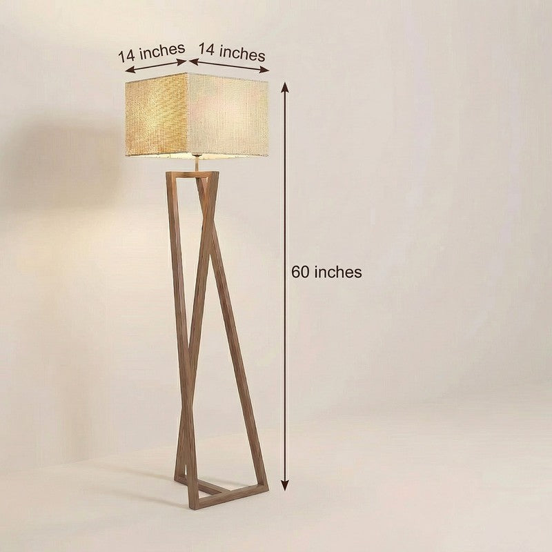 NudeTone Wooden Floor Lamp - Brown media 9
