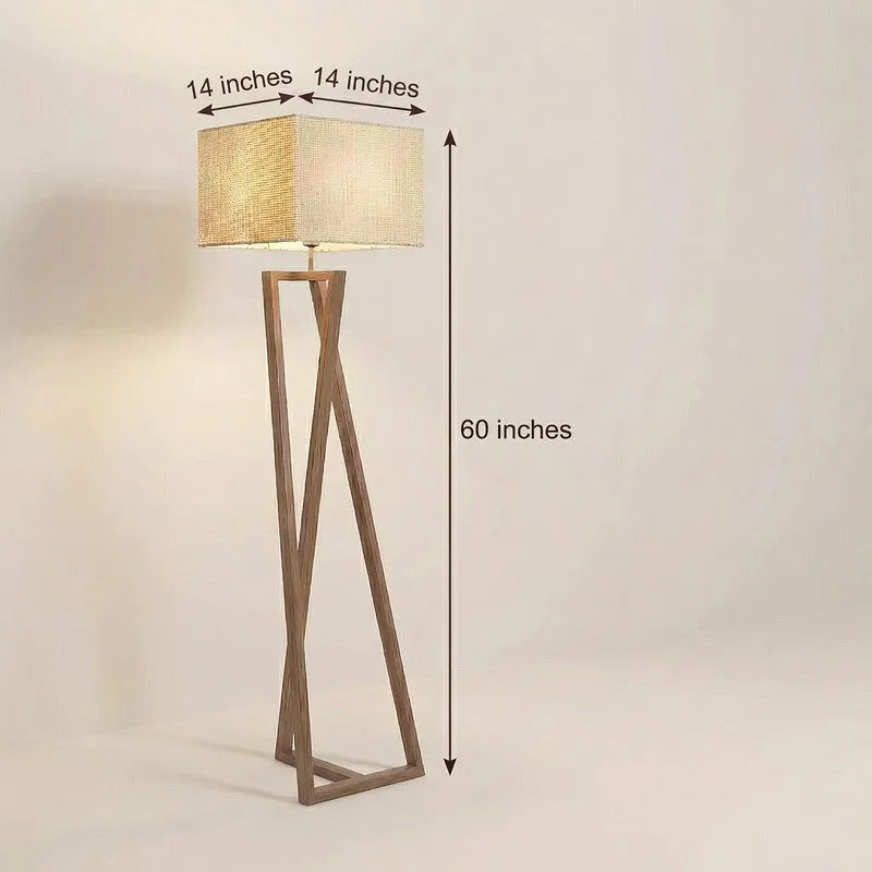 NudeTone Wooden Floor Lamp - Brown media 9