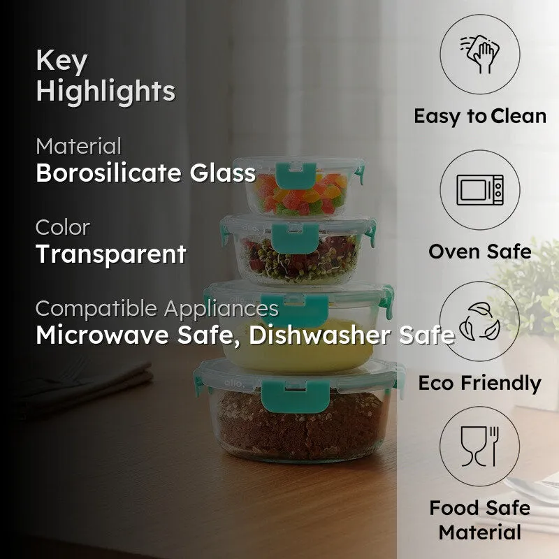 Mistro Leak Proof Glass Lunch Box - Set of Four media 2