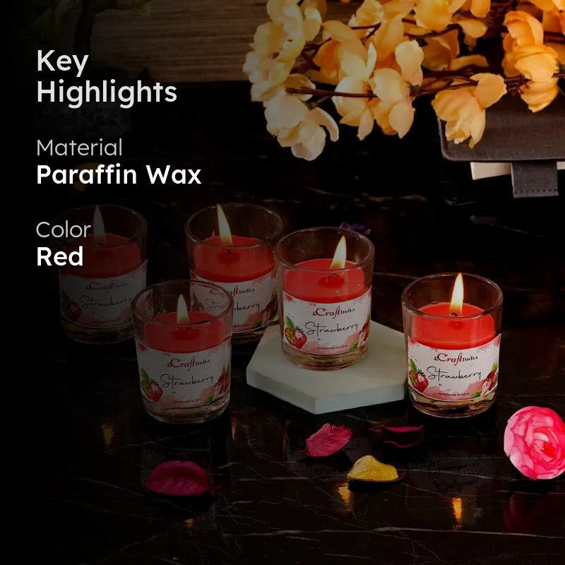 Seema Strawberry Scented Candle - Set Of Five media 2