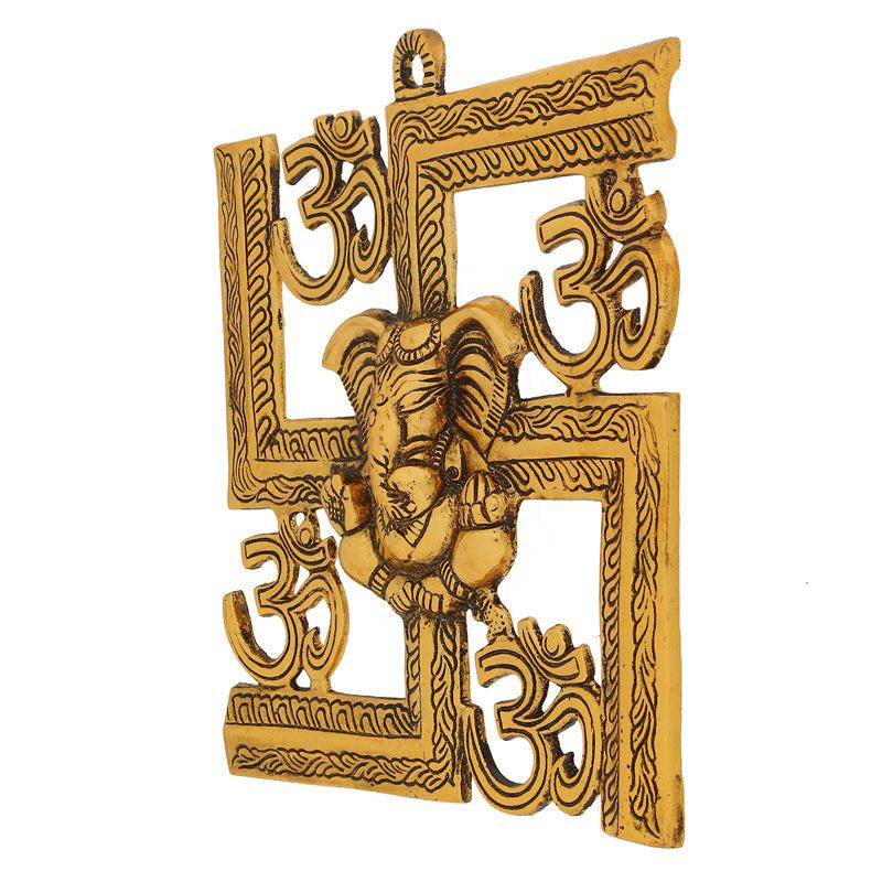 Swastika Om Ganesha Religious Metal Wall Accent media 5
