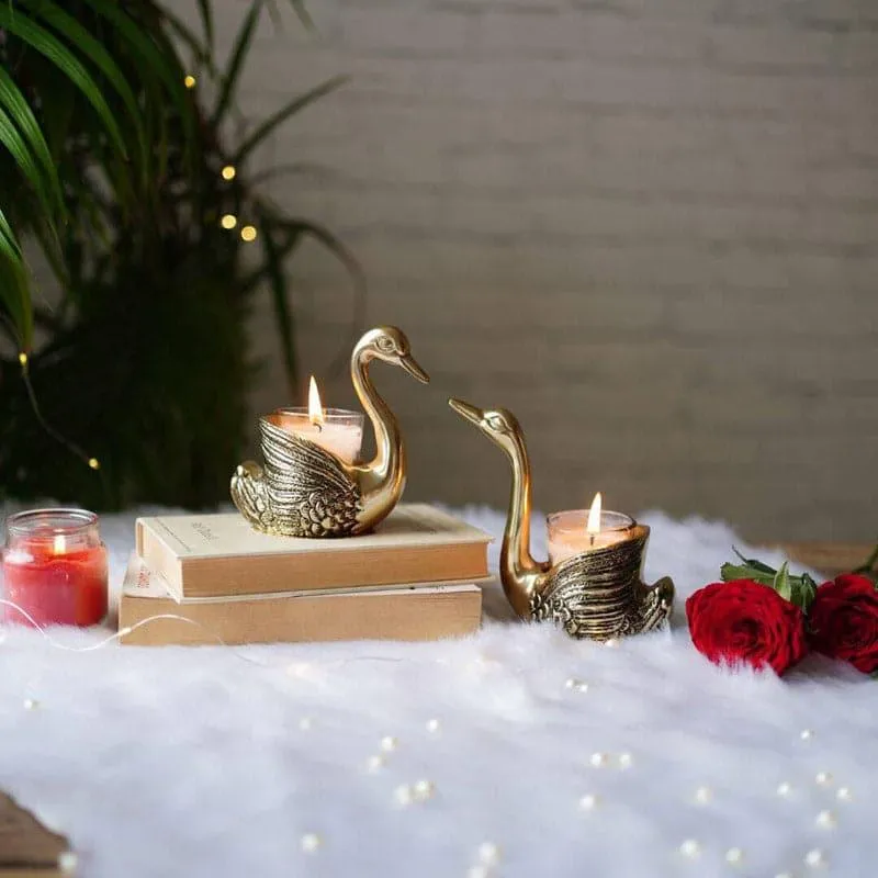 Swan Duo Candle Holder - Set Of Two media 1