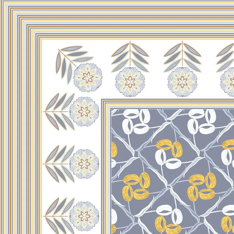 Rang Aura Cotton Bedsheet (Blue,Yellow) - 120 TC media 5