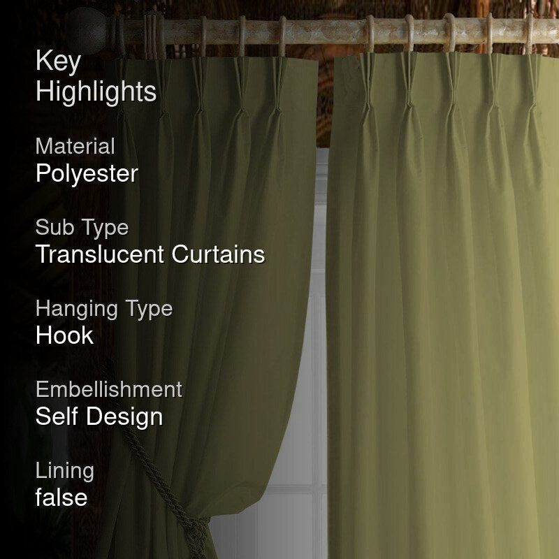 Esme Triple Pinch Pleat Short Width Curtain - Bottle Green media 2