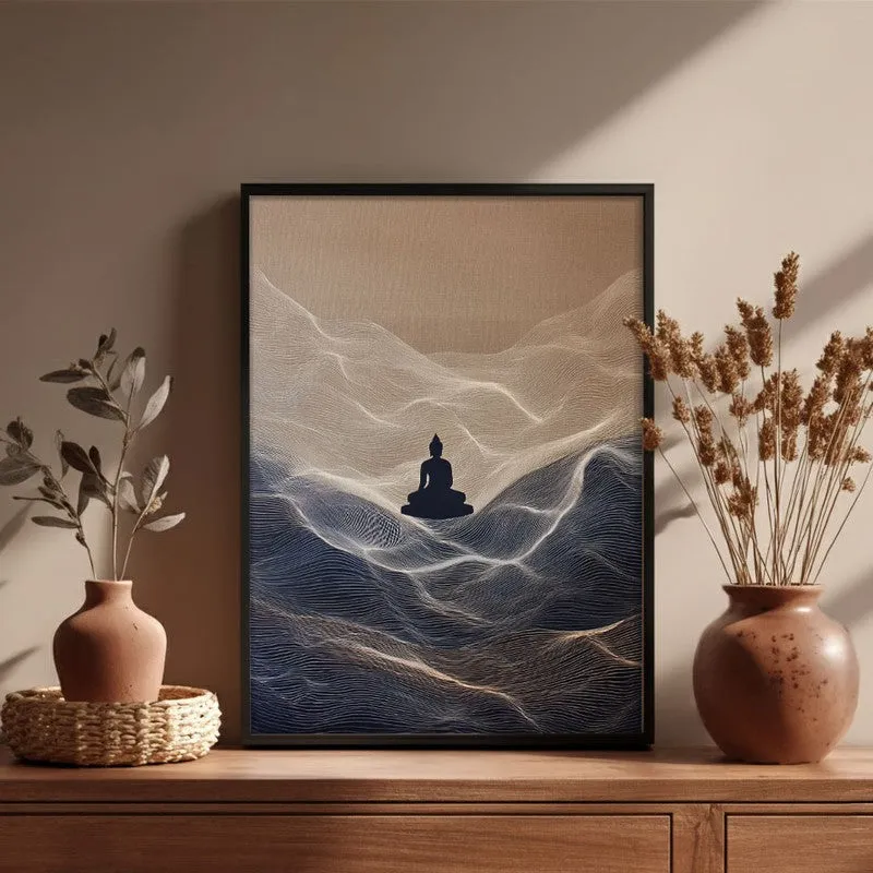 Divine Buddha Archival Paper Wall Painting With Black Frame media 6
